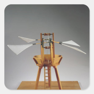 Model reconstruction of da Vinci's design Square Sticker