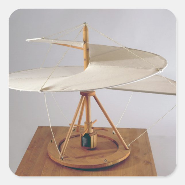 Model reconstruction of da Vinci's design Square Sticker (Front)