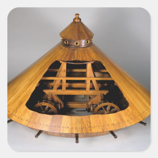 Model reconstruction of da Vinci's design Square Sticker (Front)