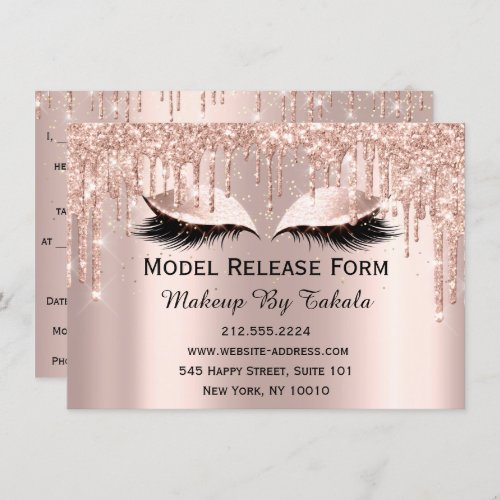 Model Release Form Makeup Artist Rose Invitation