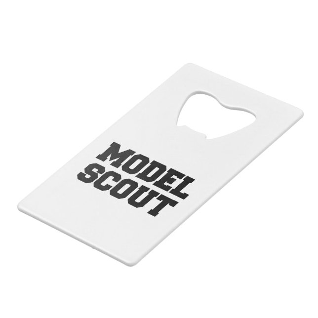 MODEL SCOUT CREDIT CARD BOTTLE OPENER (Front Angled)