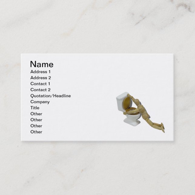 Model Sick into Toilet Business Card (Front)
