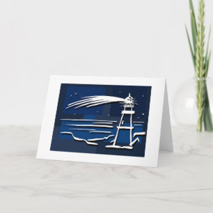 model star lighthouse holiday card