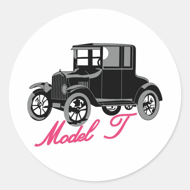 Model T Classic Round Sticker (Front)