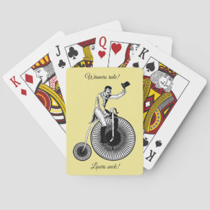 Model T Penny Farthing Classic - Black and White Poker Cards