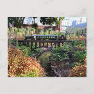 Model Train Rides Over New River Gorge Postcard