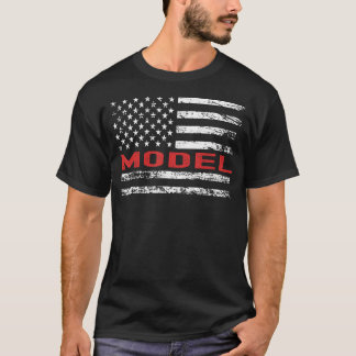 Model USA Flag Profession Retro Job Title T-Shirt