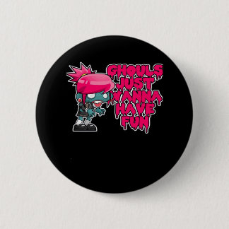 Model Vintage Photograp Ghouls Just  To Have Fun A Button