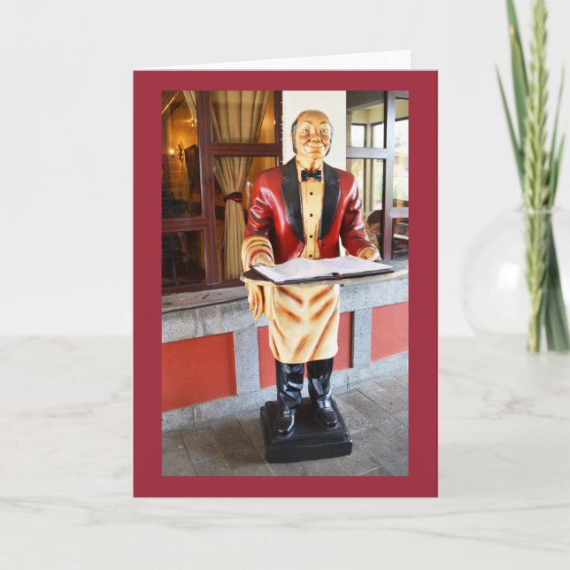 Model waiter holiday card (Front)