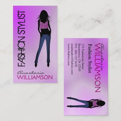 Customizable Custom Printed Fashion Stylist Business Cards