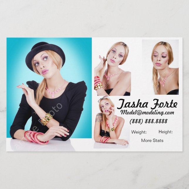 Model Zed Comp Cards Flyer (Front)