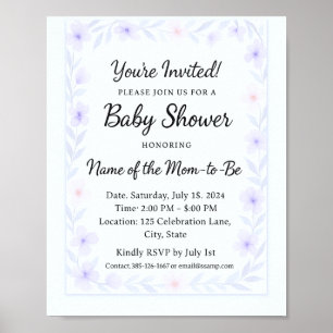 Modèle de lot de jeux de baby shower de fleurs sau poster