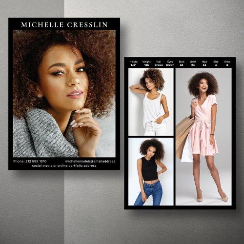 Modeling 4 Photo Two Sided Composite Card Template