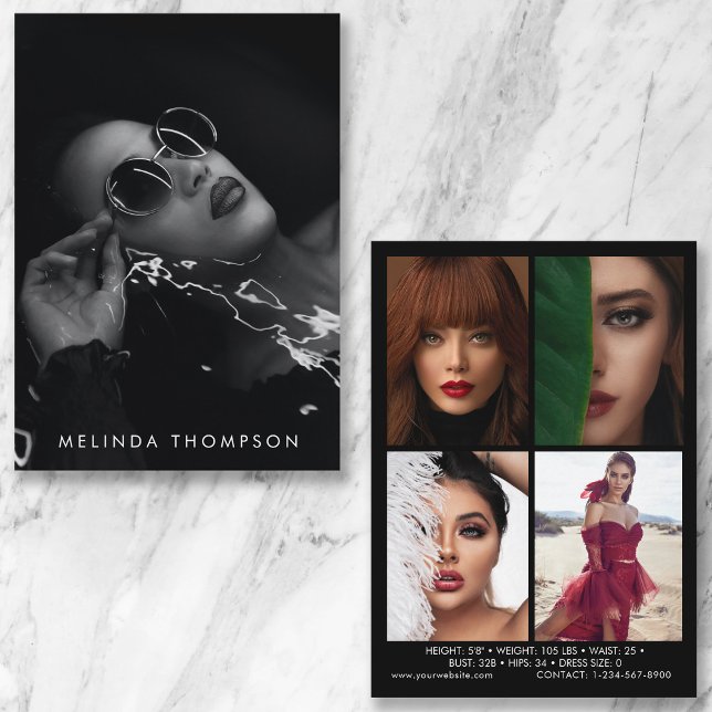 Modeling Acting Comp Card 5 Photo Black (Creator Uploaded)