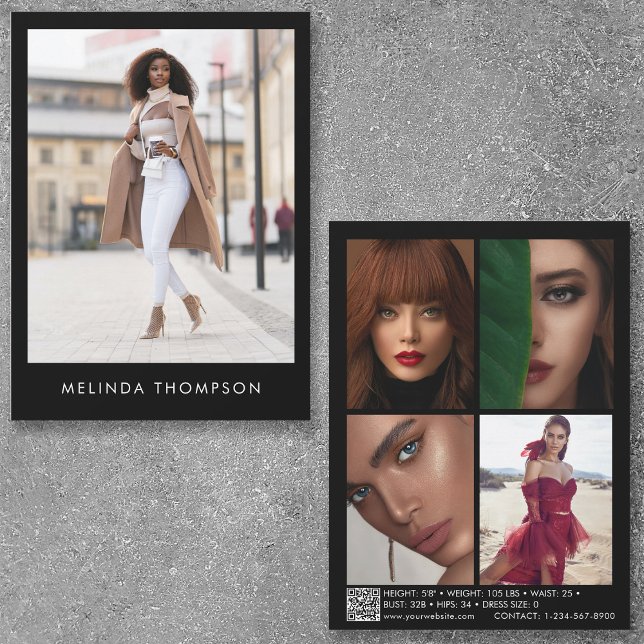 Modeling Actor Comp Card 5 Photo QR Code Black (Creator Uploaded)