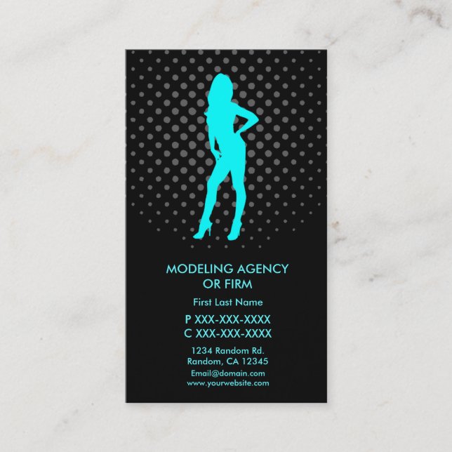 Modeling agency custom business card (Front)