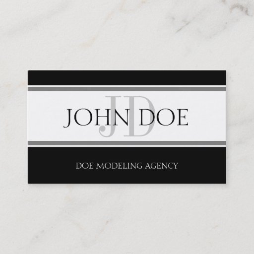 Customizable Modeling Agency Stripe W/W Business Card