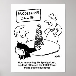 Modeling Club Eiffel Tower Made from Sausages Poster