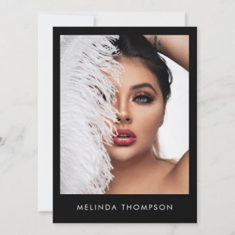 Modeling Comp Card 5 Photo QR Code Composite Black | Zazzle