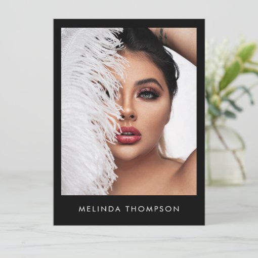 Modeling Comp Card 5 Photo QR Code Composite Black | Zazzle