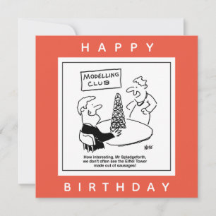 Modelling Eiffel Tower Cartoon Card