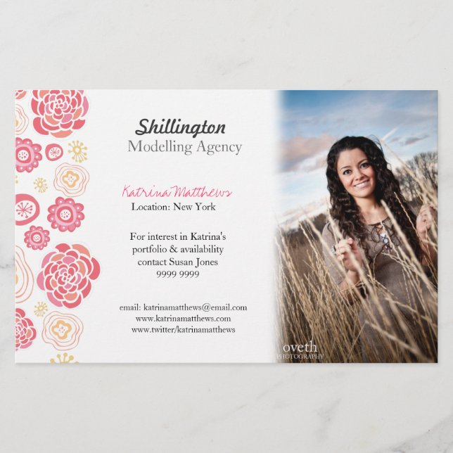 Modelling Stylist Model Photo Promotional Card Flyer (Front)