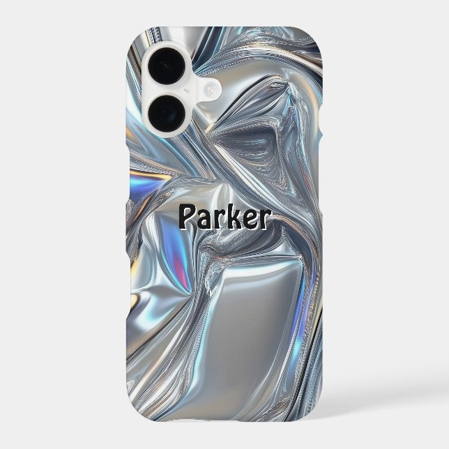 Models 11 - 17, Iridescent Chrome Metallic Pattern Iphone Case (Back)