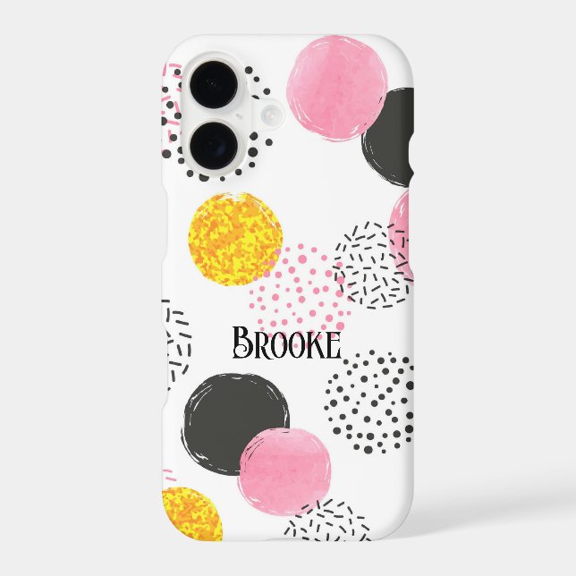 Models 11 - 17 Pink Black Gold Abstract Pattern Iphone Case (Back)