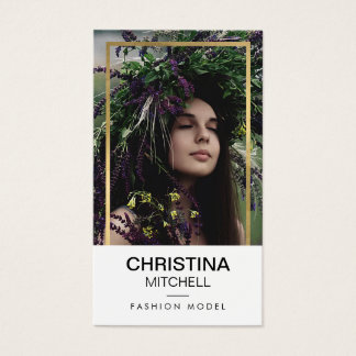 Model Business Cards Templates Zazzle Models And Actors Headshot Photo Faux Gold Frame Business Card