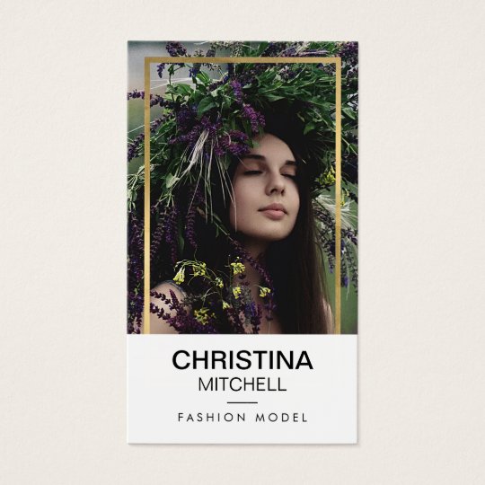 Models And Actors Headshot Photo Faux Gold Frame Business Card Models And Actors Headshot Photo Faux Gold Frame Business Card
