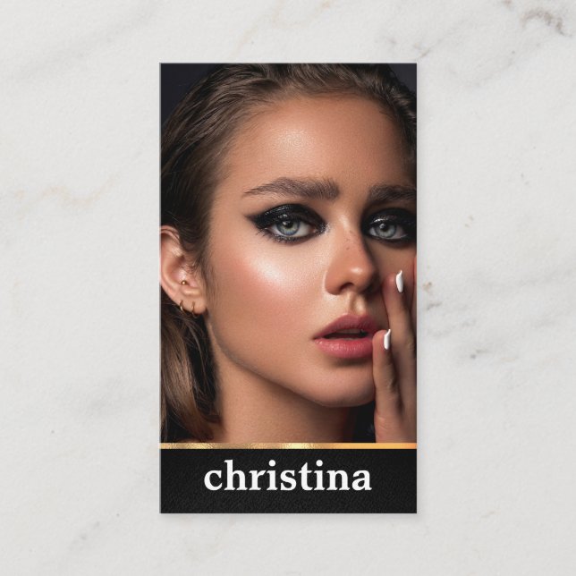 Models and Actors Modern Headshot Business Card  (Front)