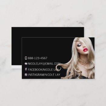 ★ Models And Actors Modern Headshot Business Card★ Business Card by laurapapers at Zazzle