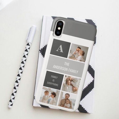Moden 3Collage Photo  Grey Best Family Gift iPhone XS Case