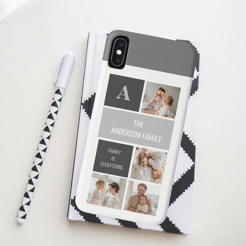 Moden 3Collage Photo  Grey Best Family Gift iPhone XS Max Case