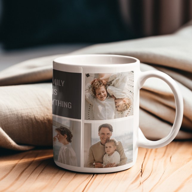 Moden 3Collage Photo & Grey Best Family Gift Coffee Mug (Creator Uploaded)