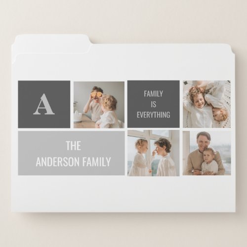 Moden 3Collage Photo  Grey Best Family Gift File Folder