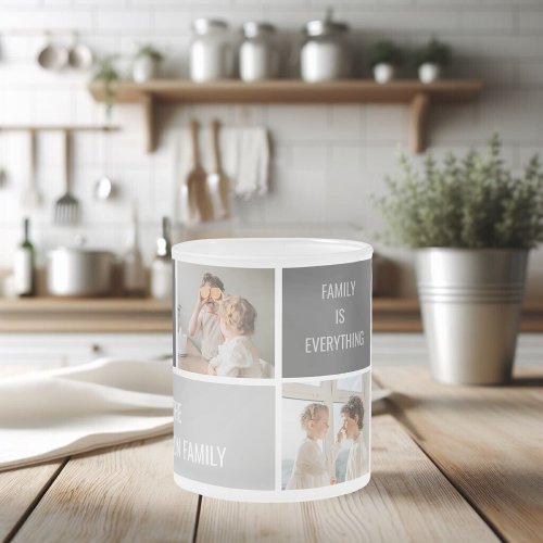 Moden 3Collage Photo  Grey Best Family Gift Frosted Glass Coffee Mug