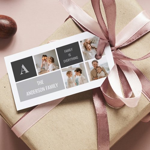 Moden 3Collage Photo  Grey Best Family Gift Gift Tags