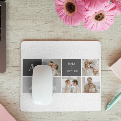 Moden 3Collage Photo  Grey Best Family Gift Mouse Pad