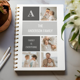 Moden 3Collage Photo &amp; Grey Best Family Gift Notebook