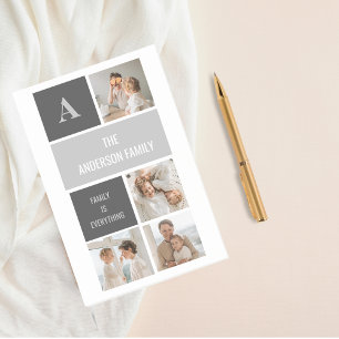 Moden 3Collage Photo & Grey Best Family Gift Post-it Notes