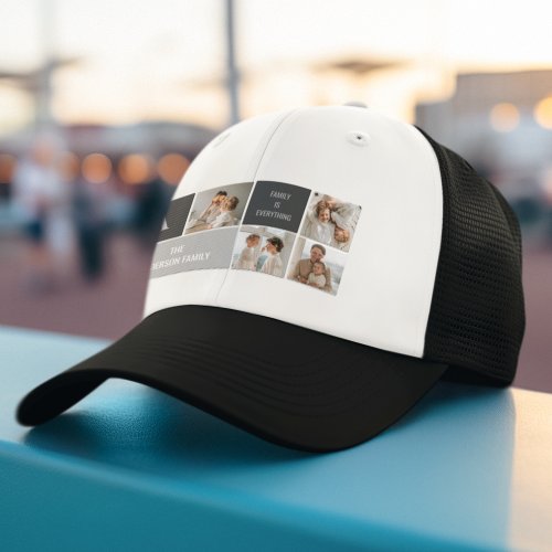 Moden 3Collage Photo  Grey Best Family Gift Trucker Hat