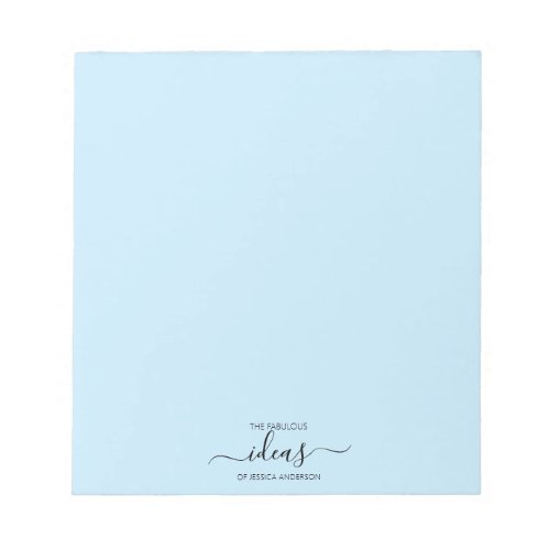 Moden light blue personalized paper pad