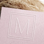 Moden minimal monogram initial square border embosser<br><div class="desc">Modern monogram embosser featuring your monogram initial in a modern,  sans-serif font inside a double square border.</div>