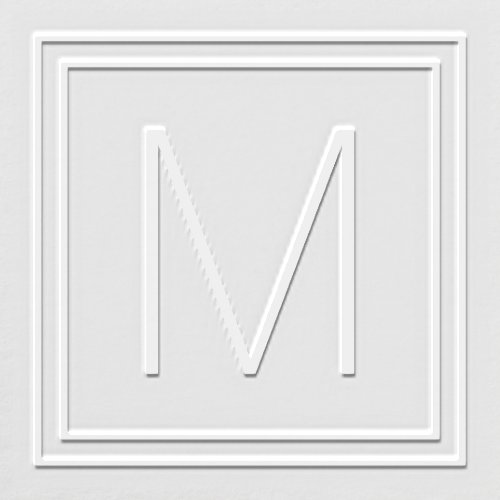 Moden minimal monogram initial square border embosser