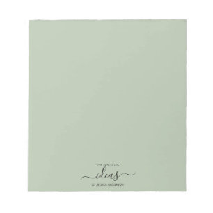 Moden sage green ideas paper pad
