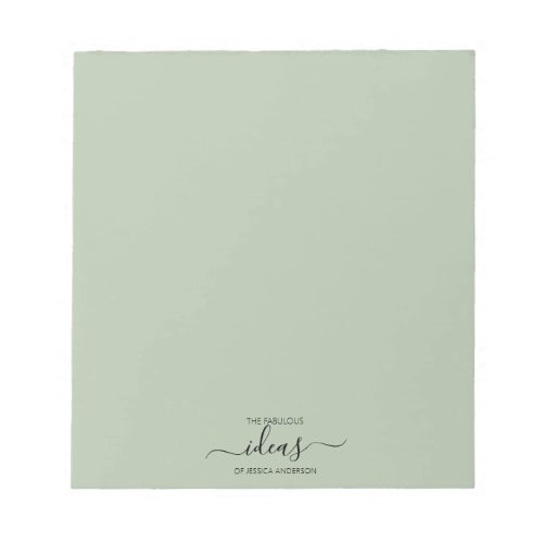 Moden sage green ideas paper pad