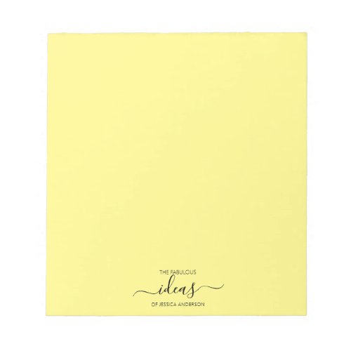 Moden yellow personalized paper pad