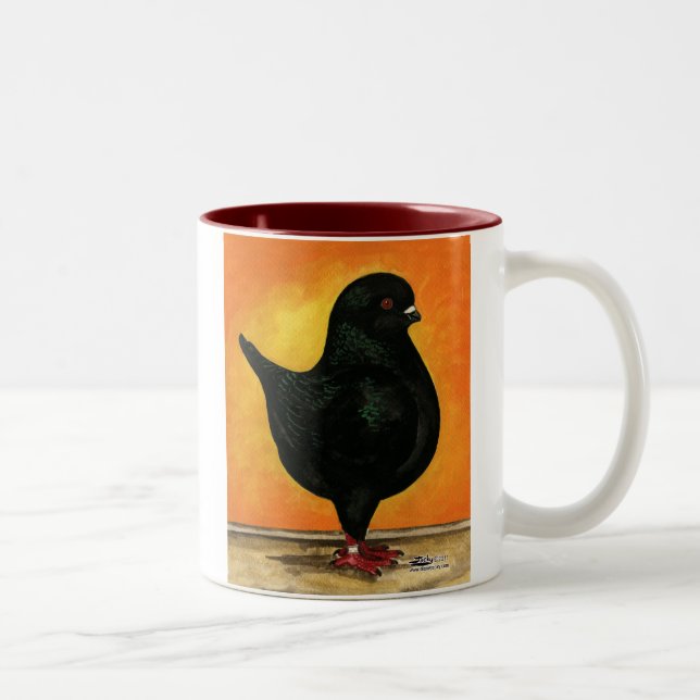 Modena Black Schietti Pigeon Two-Tone Coffee Mug (Right)