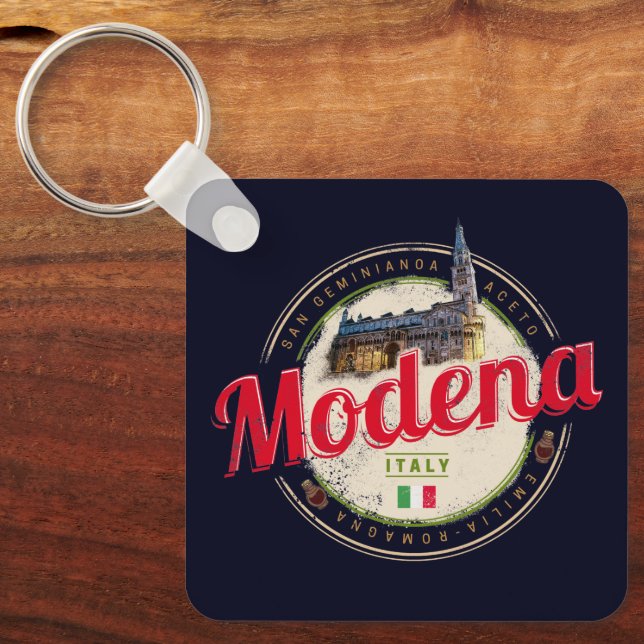 Modena Emilia-Romagna Balsamic Italy Souvenir Keychain (Front)